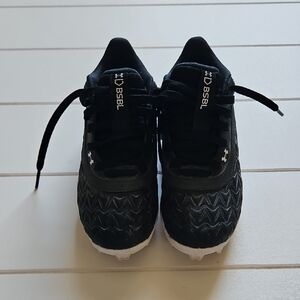 Under Armour Black White Toddler Boy Size 12 Baseball Cleats